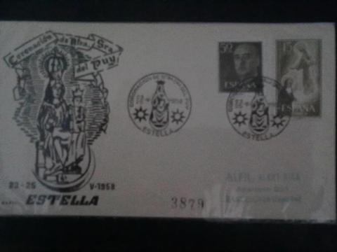 Estampilla en Sobre de España E1