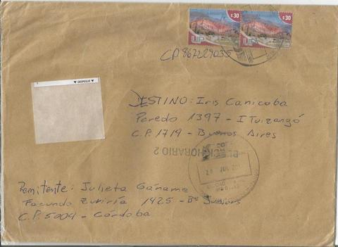 Estampilla En Sobre Ext30
