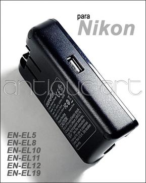 A64 Cargador Multiple Nikon En-el5 El8 El11 El12 El19 Batter