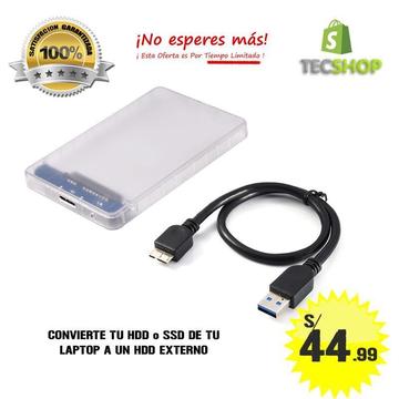 CASE HDD O SSD DE LAPTOP, CONVIERTE TU DISCO DURO EN EXTERNO