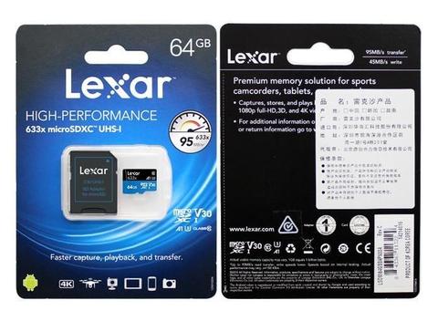 Memoria para Gopro Micro Sd Lexar 64 GB U3