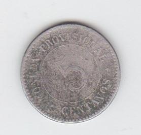 Moneda Peruana 5 Centavos 1879
