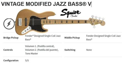 Bajos Squier Fender Vintage Modified