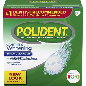 Polident Overnight Whitening limpia Protesis 6 Unds X 5 Soles