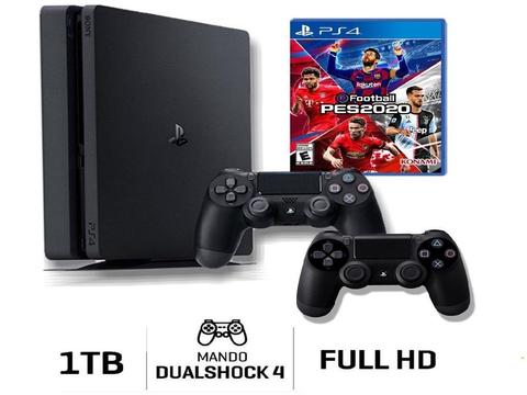 Consola Playstation 4 Slim 1TB más 2 Mandos más PES 2020 mas Póster Oficial !!