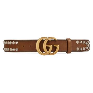 Cinturón Gucci tachonado con hebilla doble G