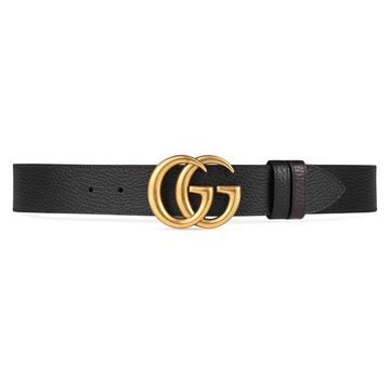Cinturón Gucci de cuero reversible con hebilla doble G
