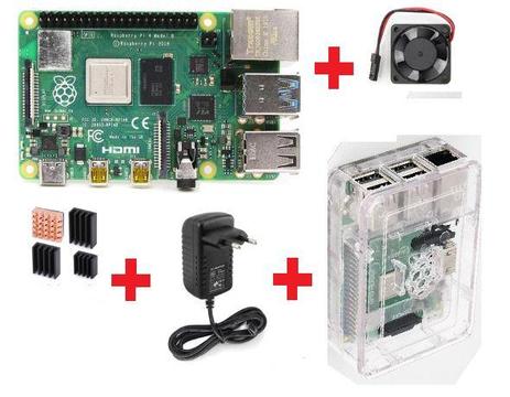 Raspberry Pi 4 Model B 2g Ram Case Cooler Disipadores Fuente