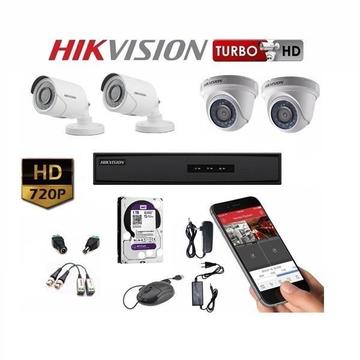 kit cctv Hikvision de 4 canales HD 720P