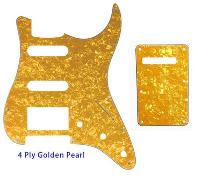 Pickguard Stratocaster Mx Usa Fender Gold Pearl Con Tapa