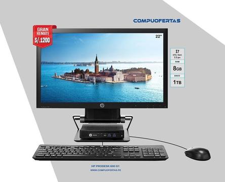 HP Prodesk 600 G1 MINI Core I7 Con Monitor 22
