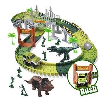 Pista Dinosaurio De Carreras Flexible 142 Piezas Armable