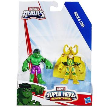 Marvel - Playskool Heroes - 2x Pack - Hulk Y Loki - Regalo Navidad