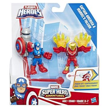 Marvel - Playskool Heroes 2x Pack - Capitan America Y Falcon - Regalo Navidad