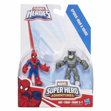 Marvel - Playskool Heroes - 2x Pack - Spiderman Y Rhino - Hasbro - Regalo Navidad