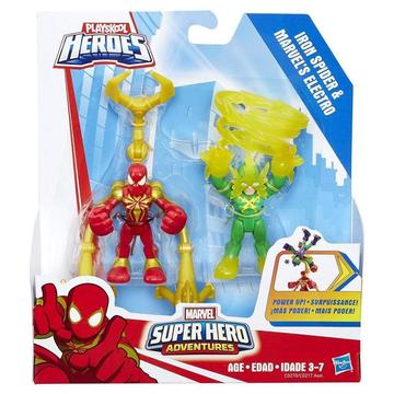 Marvel - Playskool Heroes - 2x Pack - Iron Spider Y Electro Hasbro - Regalo Navidad